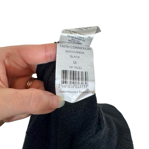 FAITH CONNEXION Hooded Cut Out Sweatshirt Dress Sailor Hooded Sweater in Black - Picture 12 of 12